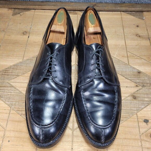 Allen Edmonds Mens Bradley Oxford SZ‎ 14B Narrow Split Toe Blucher Black Leather - Picture 3 of 12